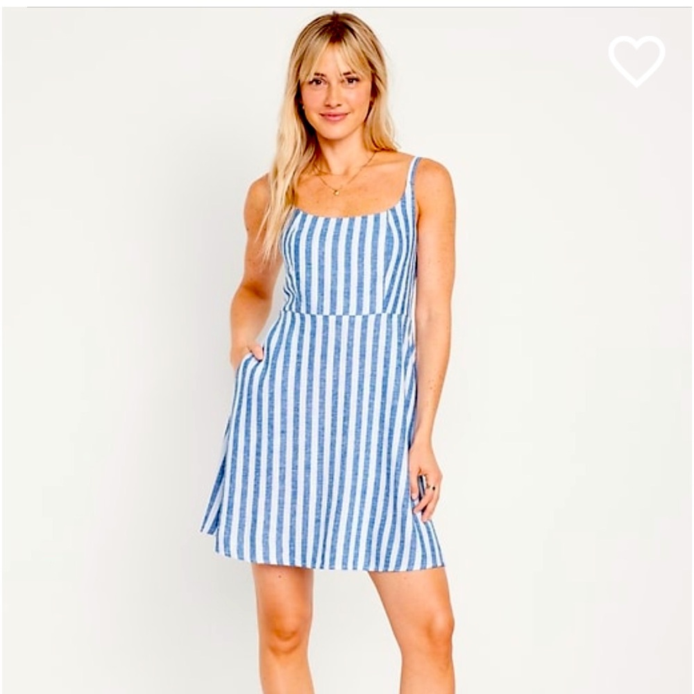 ‼️SOLD‼️Fit and flare linen dress. Old Navy Sz M.